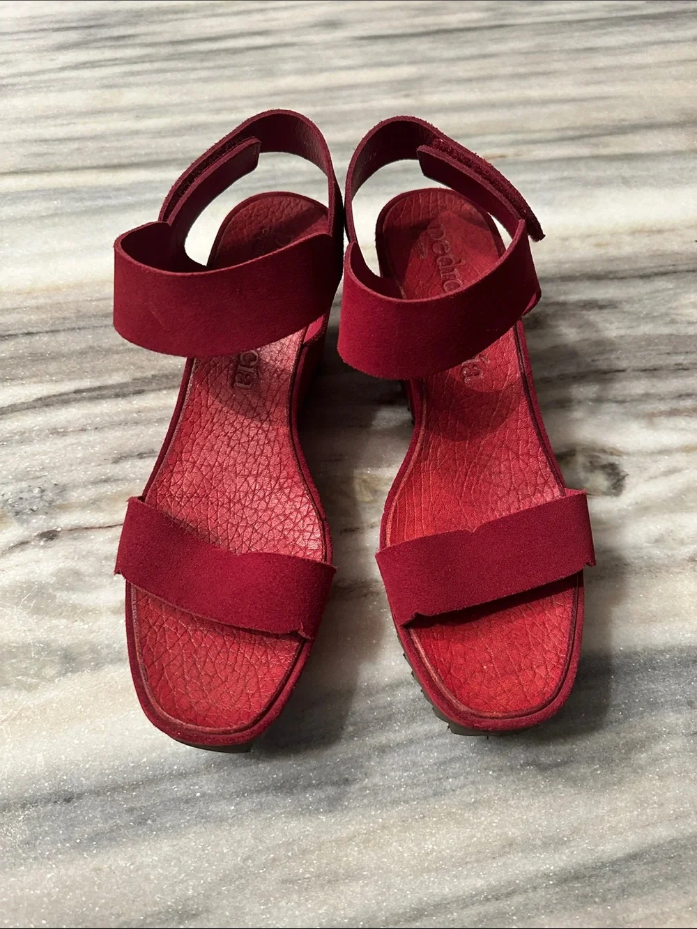 PEDRO GARCIA SUEDE WEDGE SANDALS